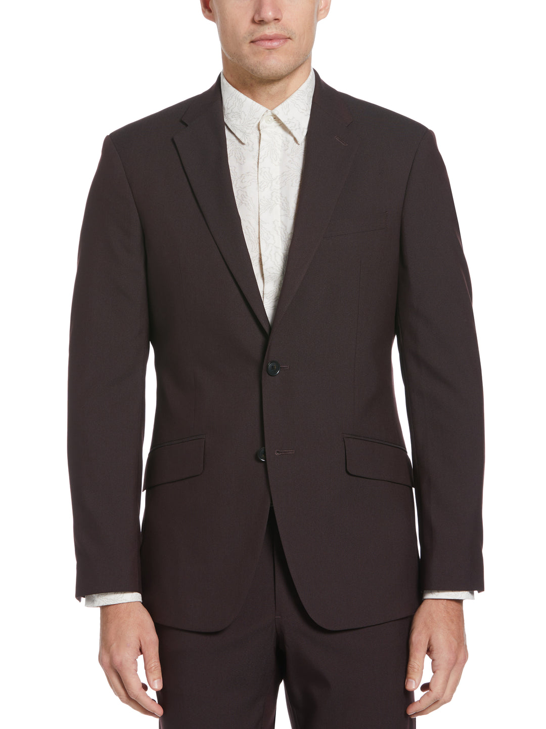 Slim Fit Stretch Washable Suit Jacket (Port) 