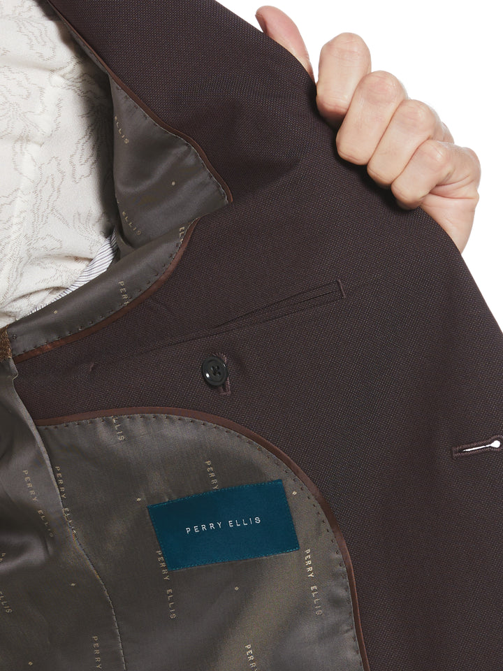 Slim Fit Stretch Washable Suit Jacket (Port) 