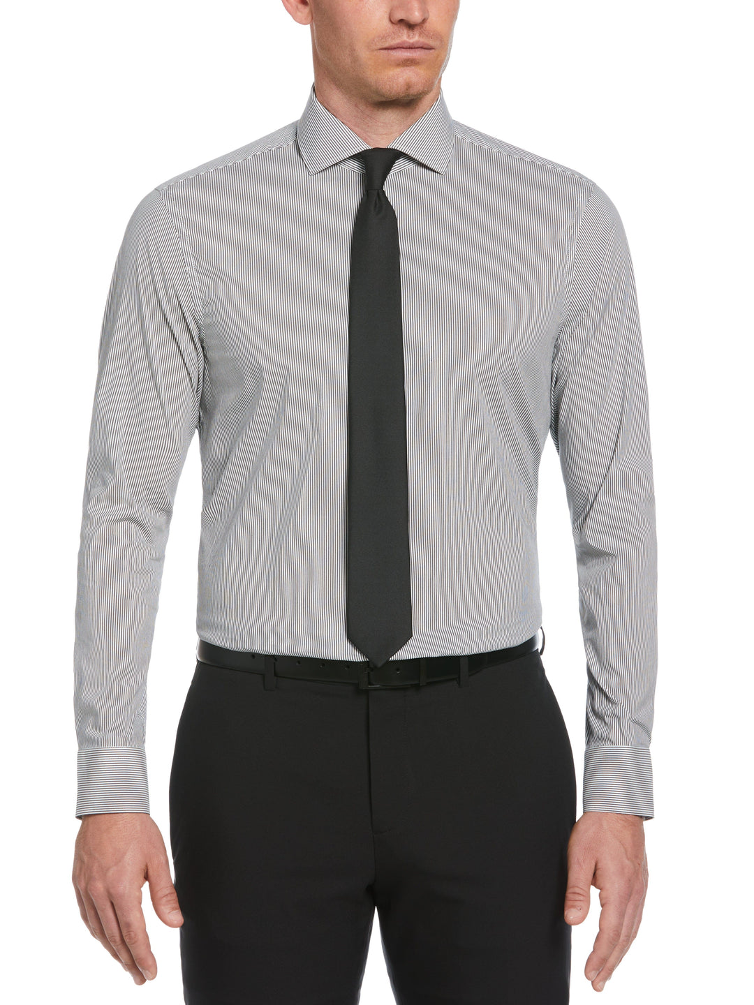Black Stripe Print Shirt (Black) 