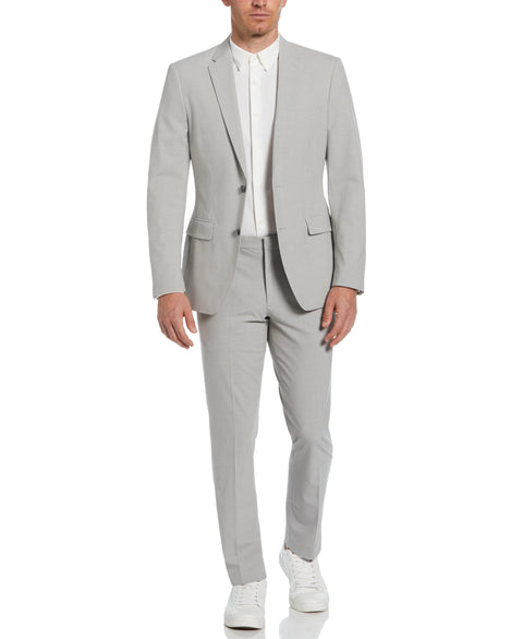 Slim Fit Micro Check Suit Jacket (Felt Grey) 