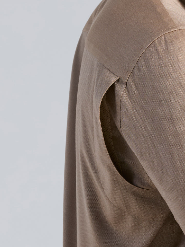 Slim Fit Supima Cotton Herringbone Shirt (Otter) 