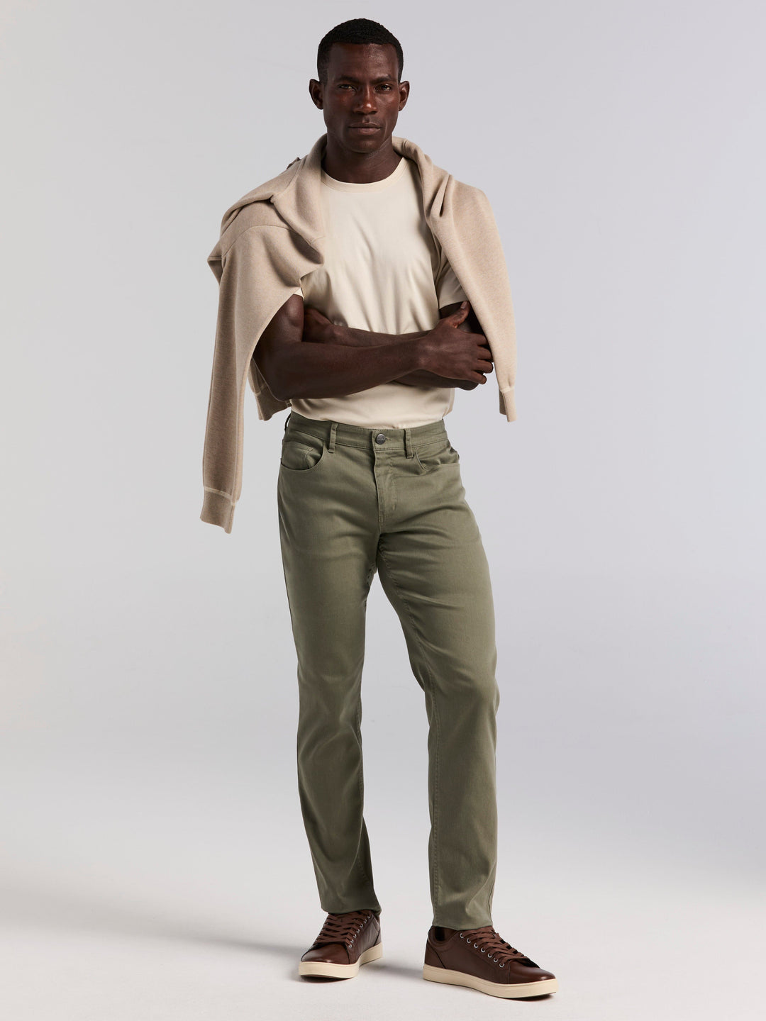 Slim Fit Lux Touch 5 Pocket Pant (Dusty Olive) 