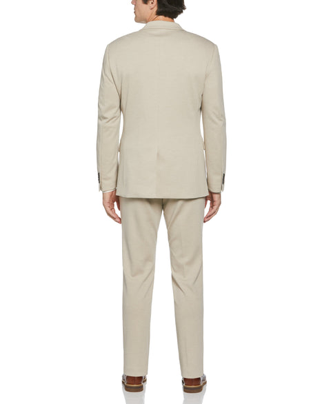 Slim Fit Taupe Solid Knit Suit
