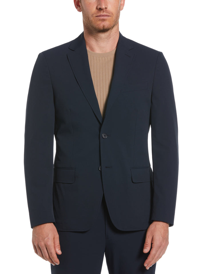 Slim Fit Single Breasted Tech Suit Jacket (Navy Print) 