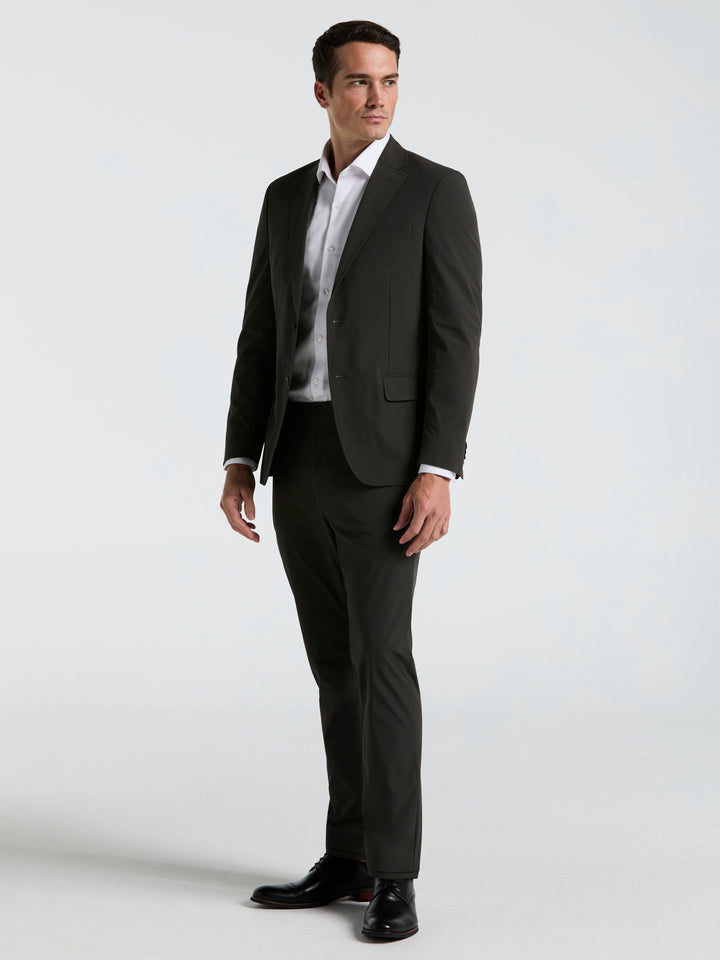 Slim Fit Solid Tech Suit Jacket (Olive) 