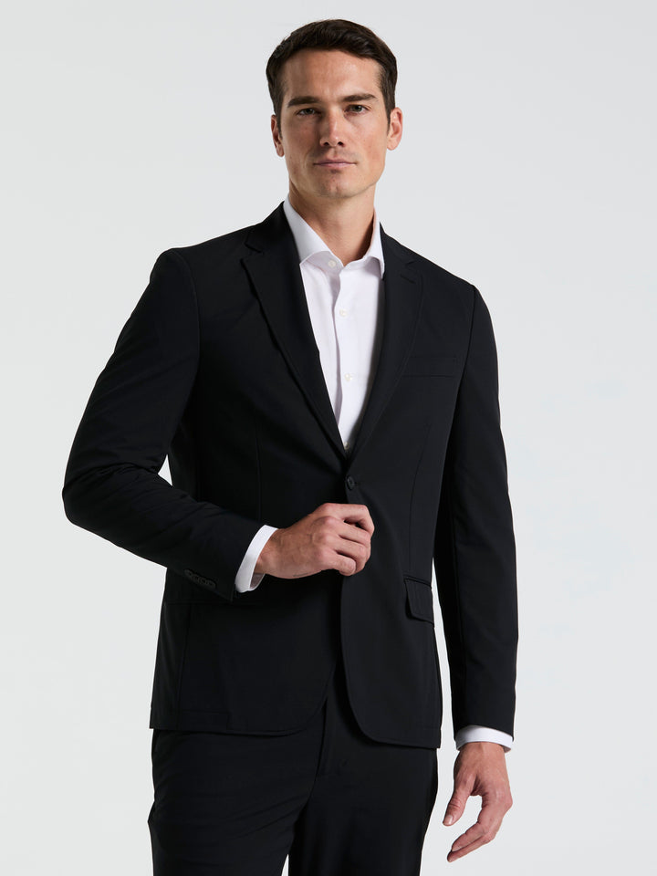 Slim Fit Performance Tech Suit Jacket (Black) 