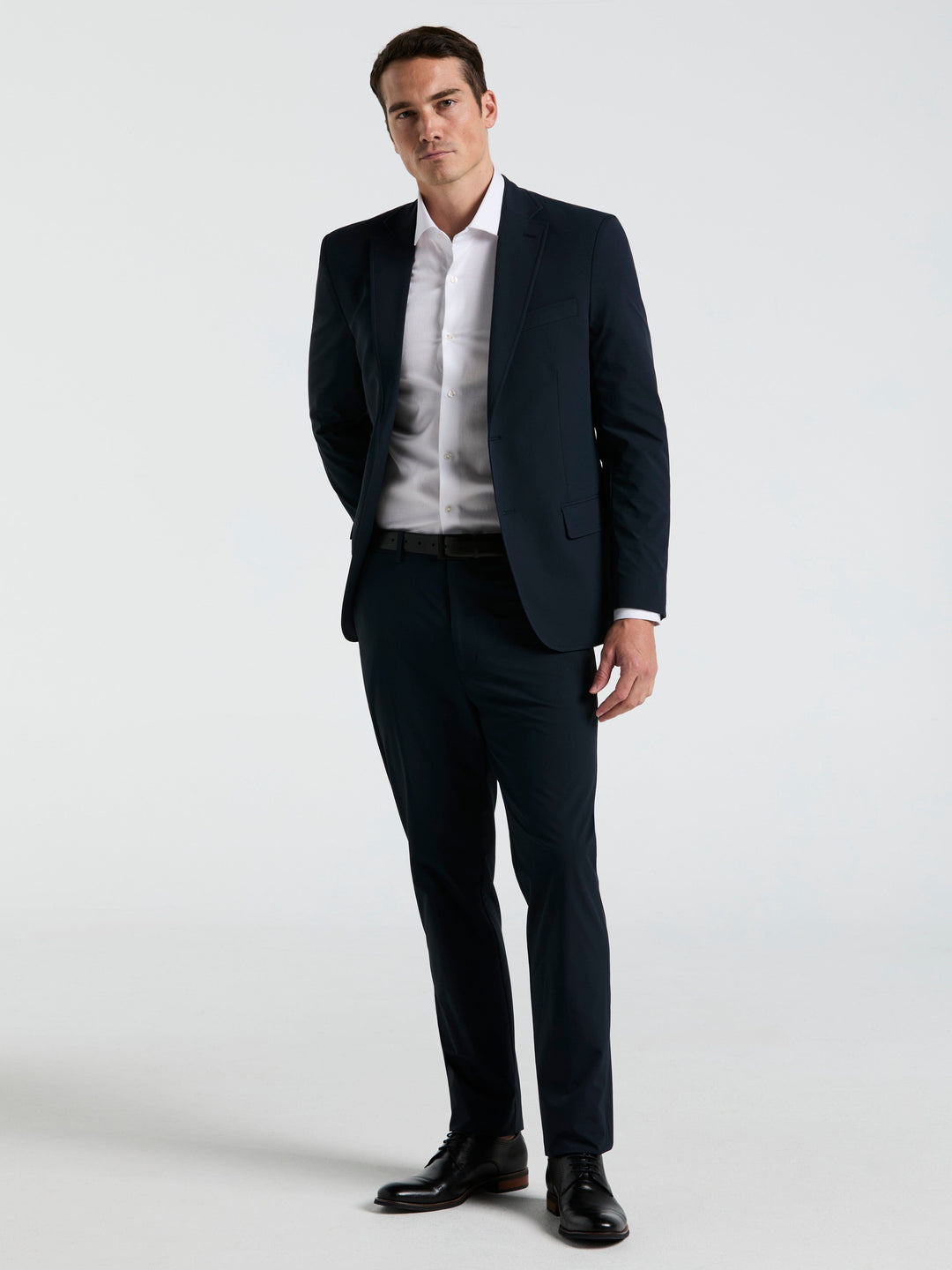 Slim Fit Single Breasted Tech Suit Jacket (Navy Print) 
