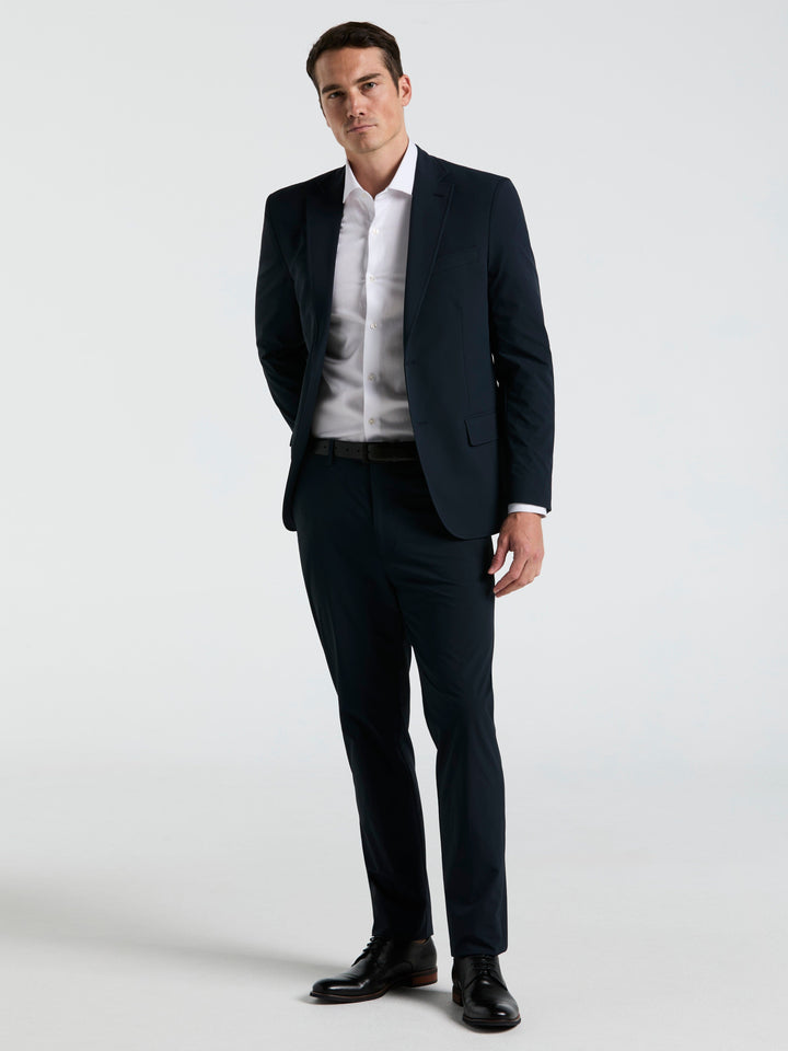 Slim Fit Single Breasted Tech Suit Jacket (Navy Print) 