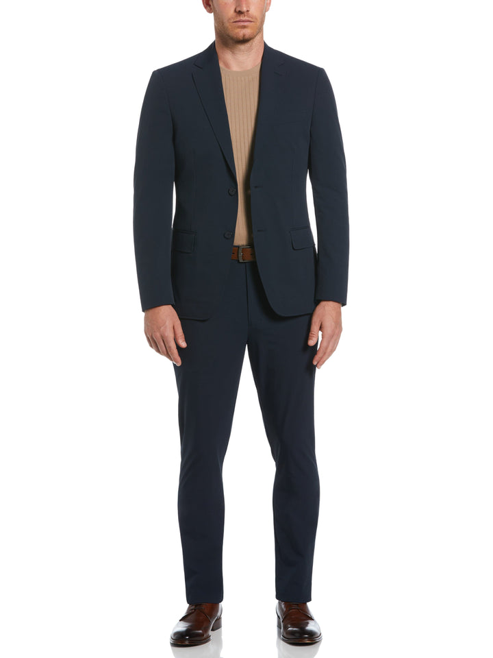 Slim Fit Single Breasted Tech Suit Jacket (Navy Print) 