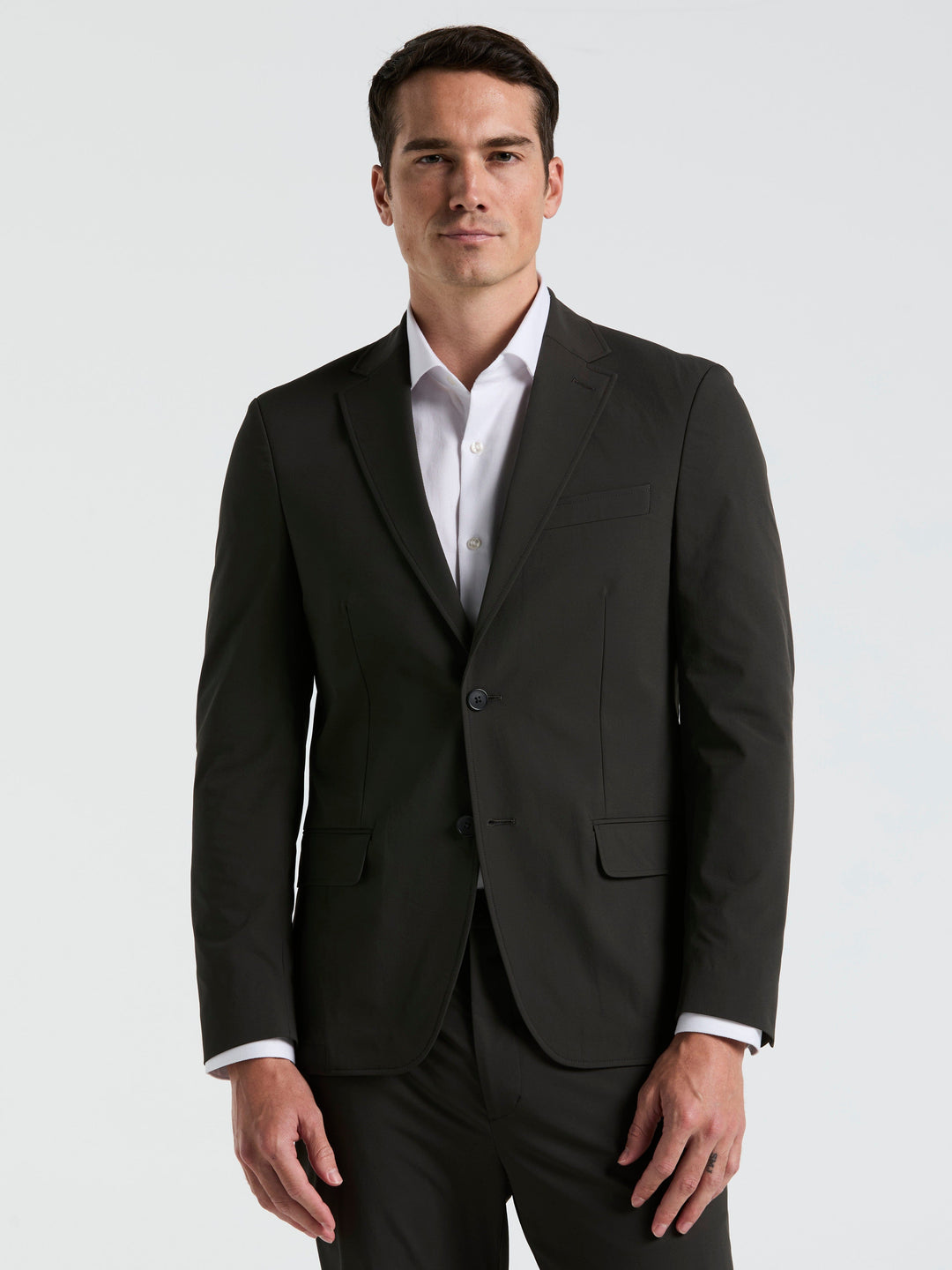 Slim Fit Solid Tech Suit Jacket (Olive) 