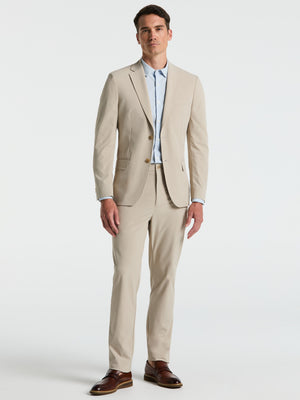 Slim Fit Solid Suit Pant (Khaki) 