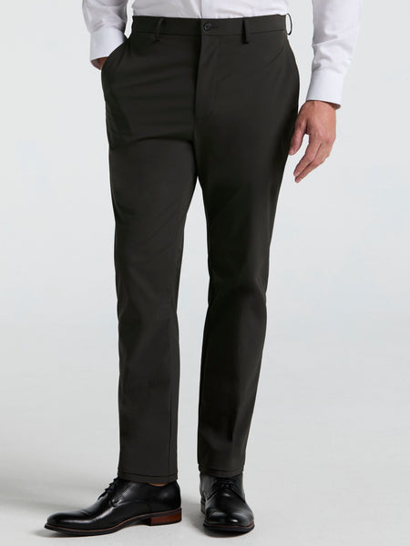 Perry Ellis Outlet Men's Slim Fit Tech 2.0 Suit Pants in Olive-RT/green, Size 30, Nylon/Elastane