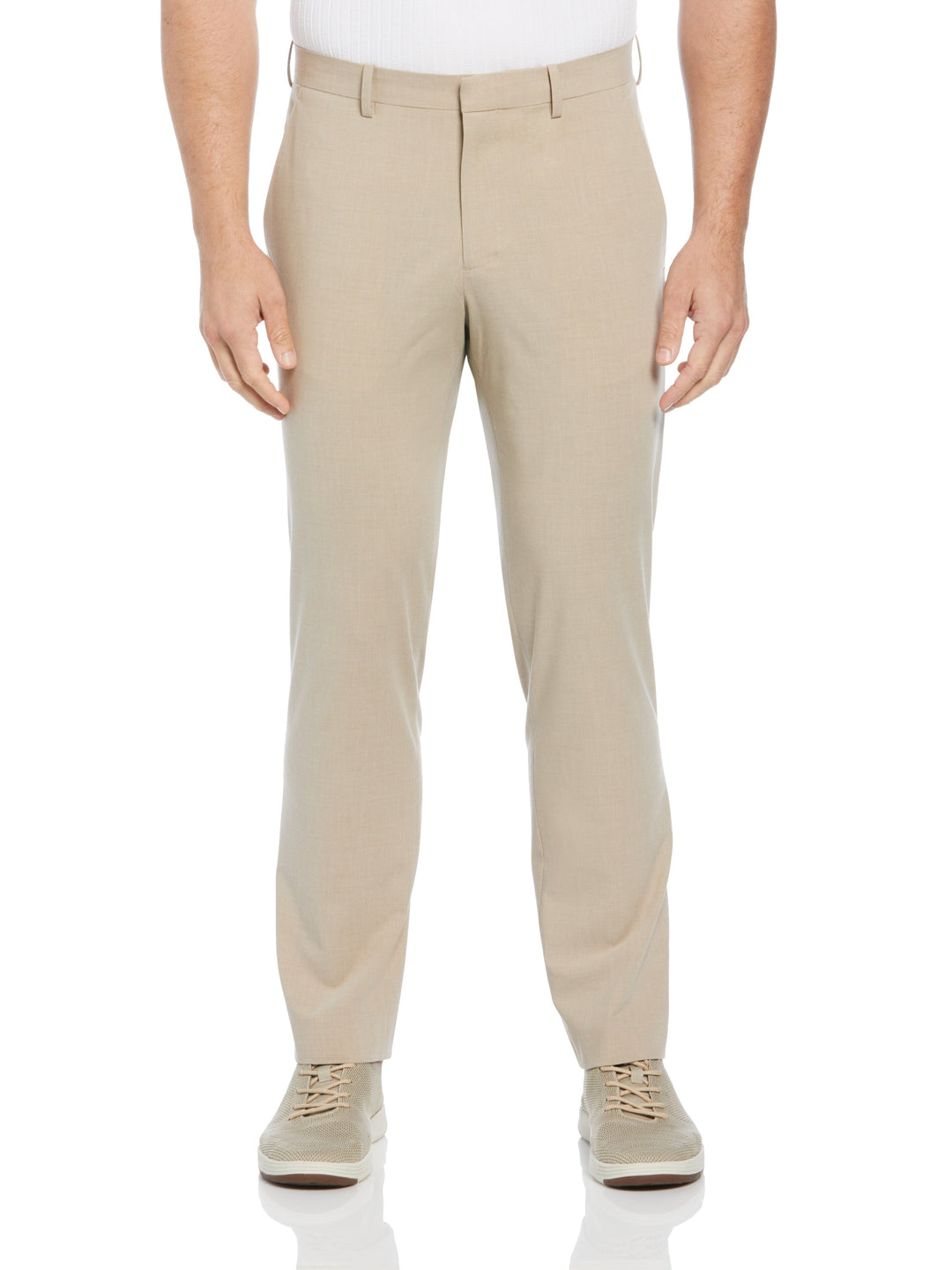 Slim Fit Textured Luxe Suit Pant (White Pepper) 