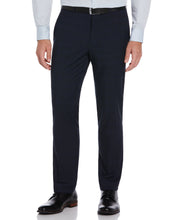 Textured Fashion Plaid Slim Fit Suit Pants (Navy) 