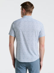 Slim Fit Textured Print Shirt (Bright White) 