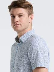 Slim Fit Textured Print Shirt (Bright White) 