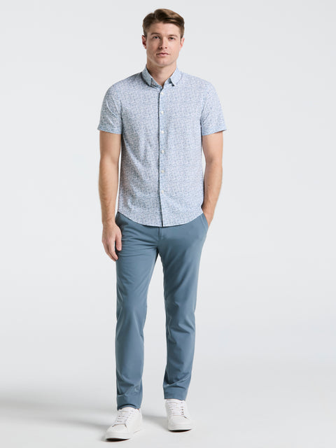 Slim Fit Textured Print Shirt (Bright White) 