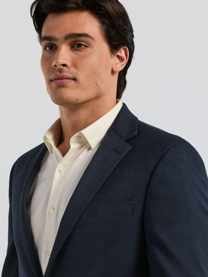 Textured Twill Slim Fit Sport Coat (Blue) 