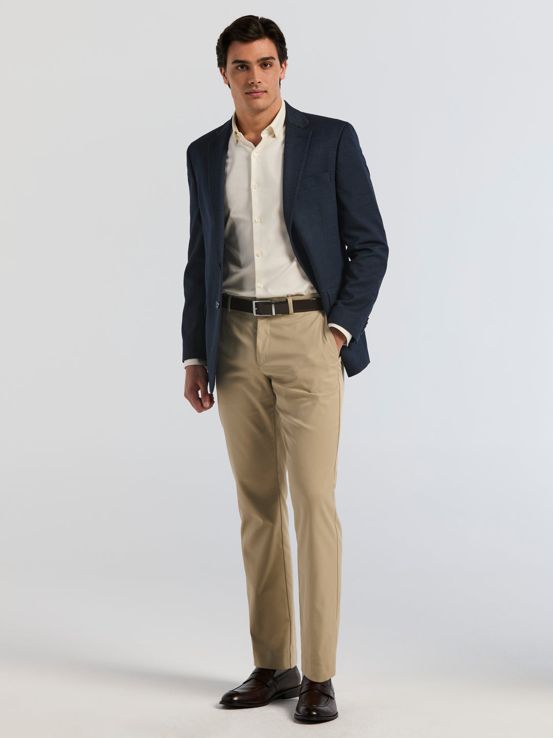 Textured Twill Slim Fit Sport Coat (Blue) 