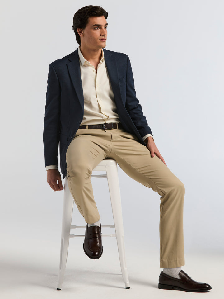 Textured Twill Slim Fit Sport Coat (Blue) 