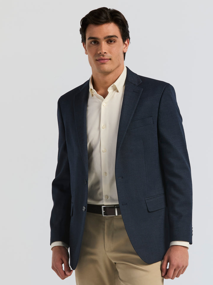 Textured Twill Slim Fit Sport Coat (Blue) 
