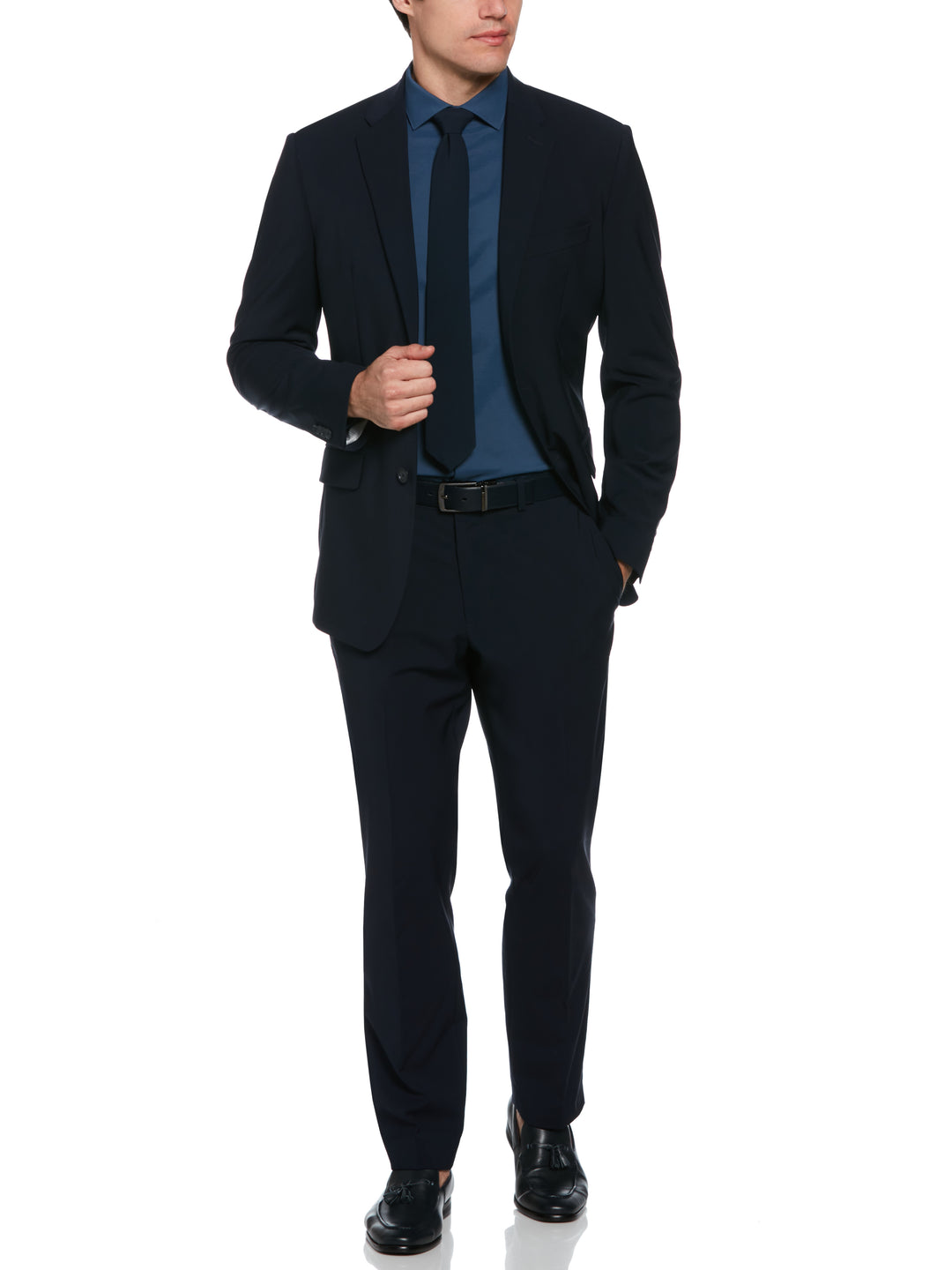 Textured Suit Jacket (Deep Navy) 