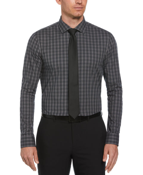 Tonal Checkered Plaid Shirt (Dark Charcoal) 