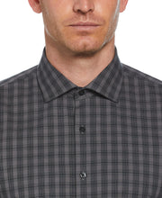 Tonal Checkered Plaid Shirt (Dark Charcoal) 