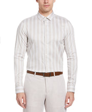 Slim Fit Tonal Twill Stripe Shirt (Bright White) 