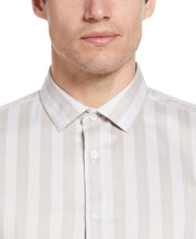 Slim Fit Tonal Twill Stripe Shirt (Bright White) 