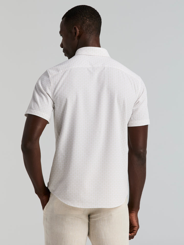 Short Sleeve Slim Fit Geometric Print Shirt (Silver Birch) 