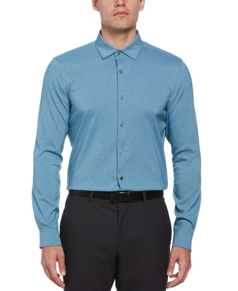 Slim Fit Total Stretch Button Down Shirt (Dark Sea) 