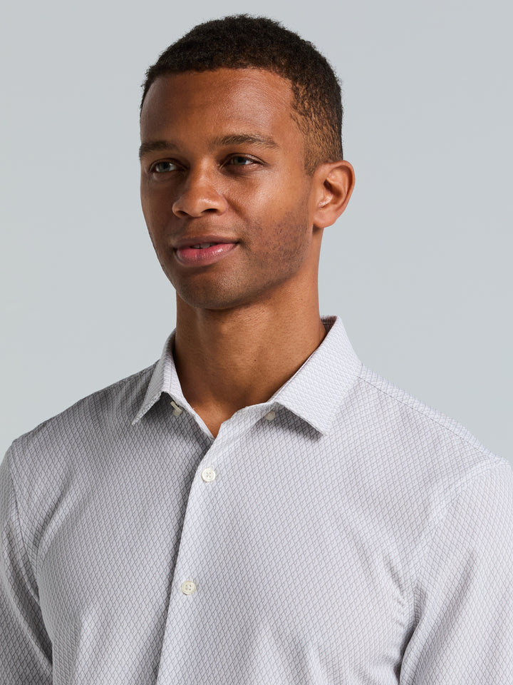 Slim Fit Diamond Geo Print Shirt (Chiseled Stone) 