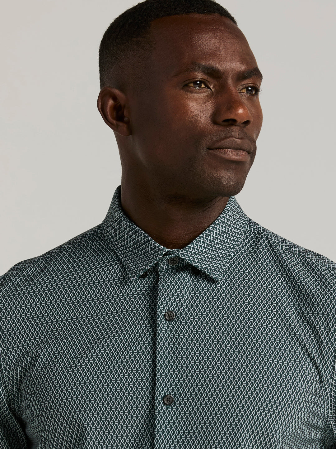 Slim Fit Diamond Geo Print Shirt (Magical Forest)
