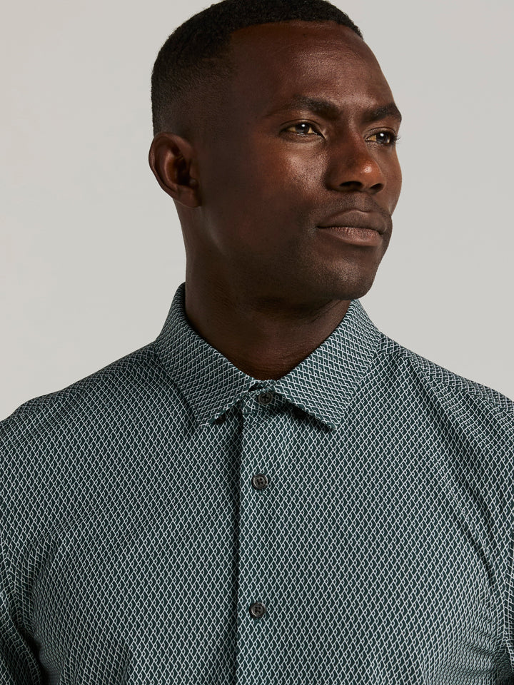 Slim Fit Diamond Geo Print Shirt (Magical Forest)