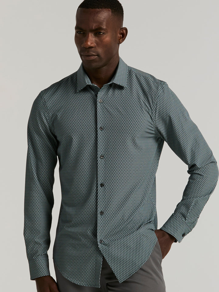 Slim Fit Diamond Geo Print Shirt (Magical Forest)