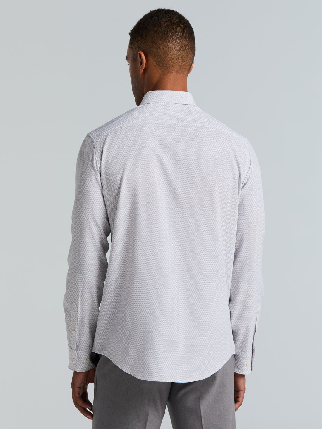 Slim Fit Diamond Geo Print Shirt (Chiseled Stone) 