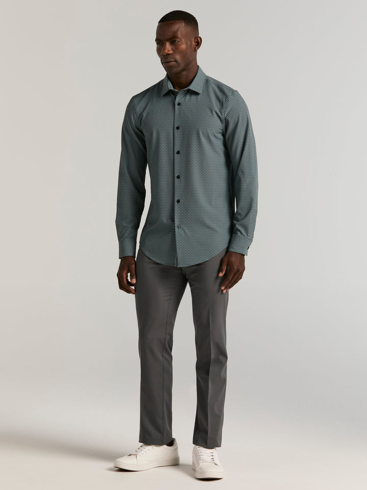 Slim Fit Diamond Geo Print Shirt (Magical Forest)