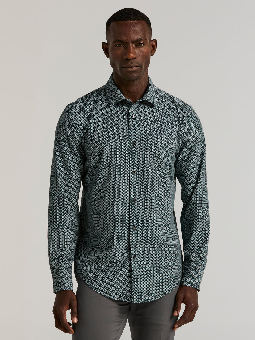 Slim Fit Diamond Geo Print Shirt (Magical Forest)