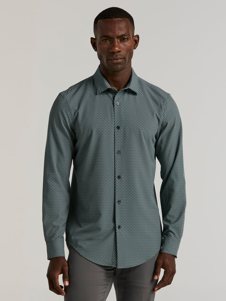 Slim Fit Diamond Geo Print Shirt (Magical Forest)