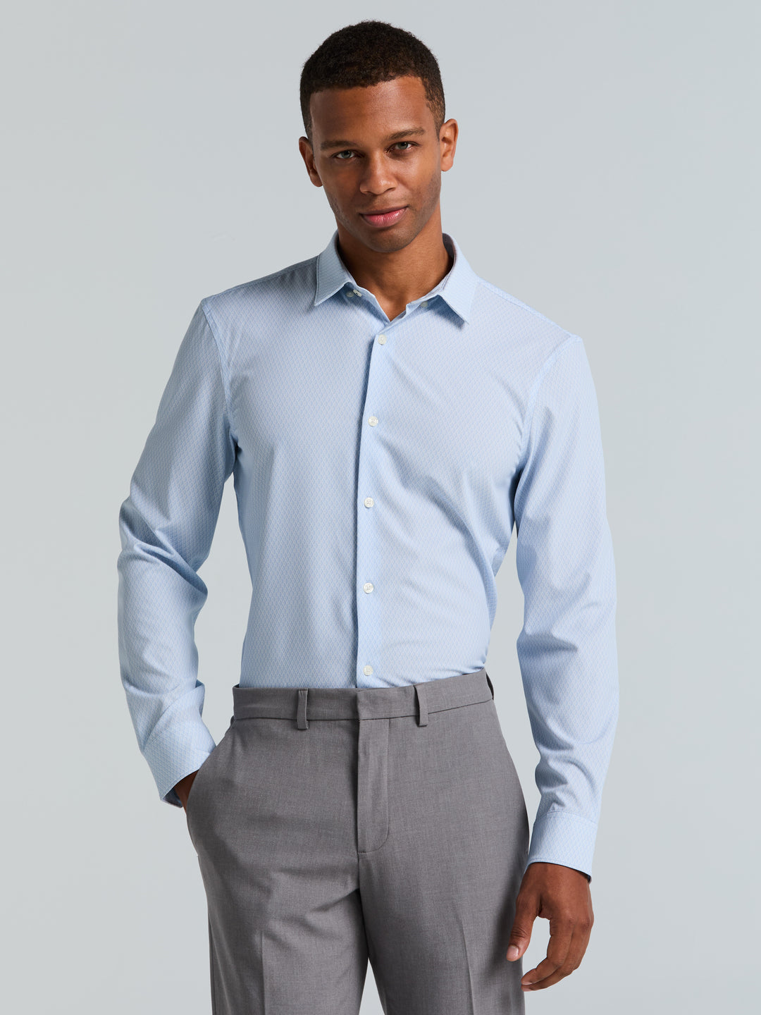 Slim Fit Diamond Geo Print Shirt (Kentucky Blue) 