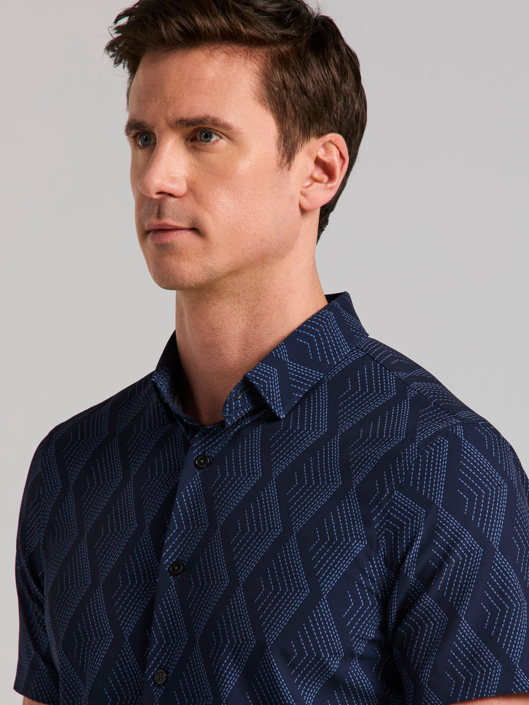 Short Sleeve Diamond Print Shirt (Pageant Blue) 