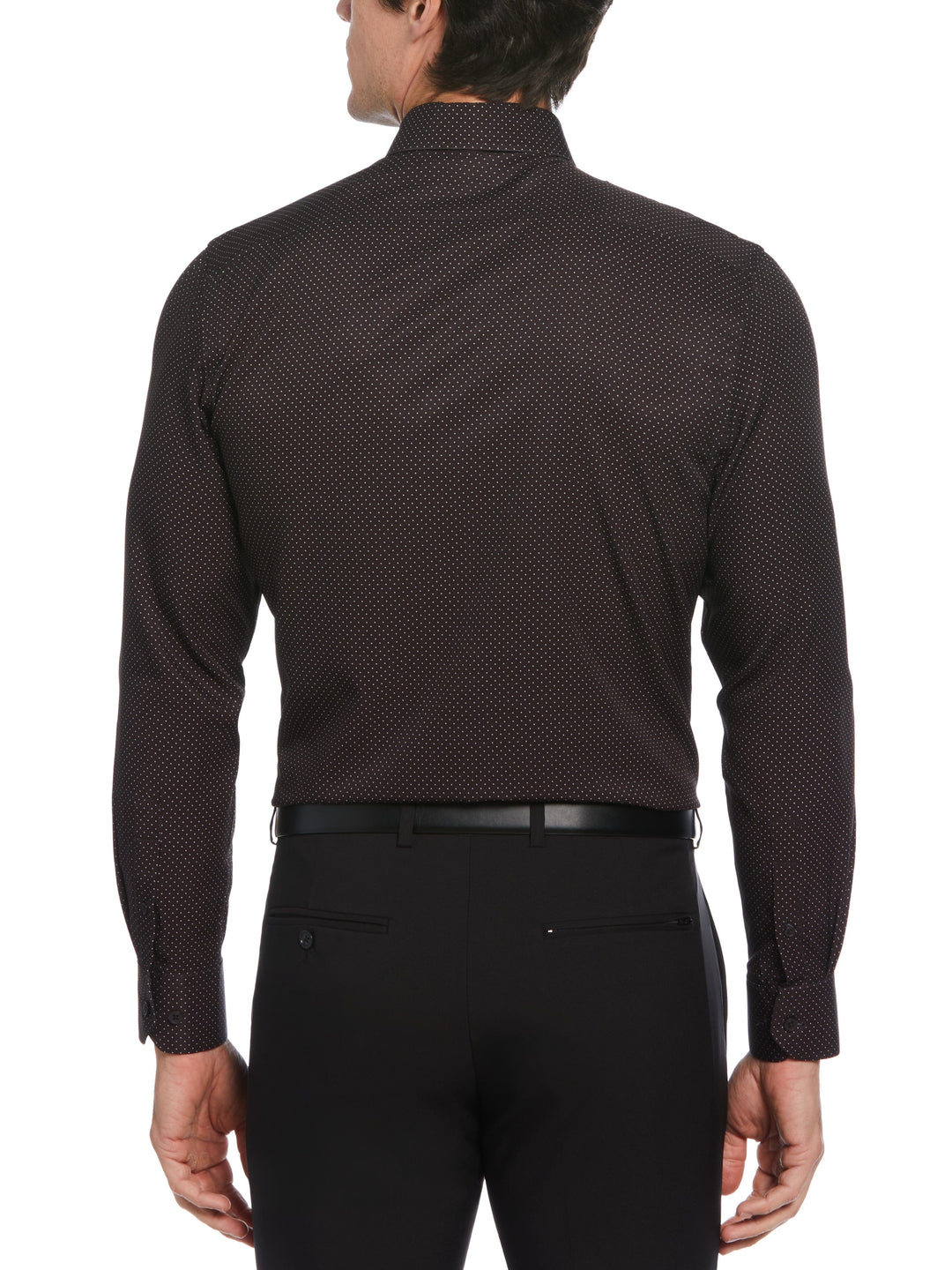 Total Stretch Black Dots Print Shirt (Black) 