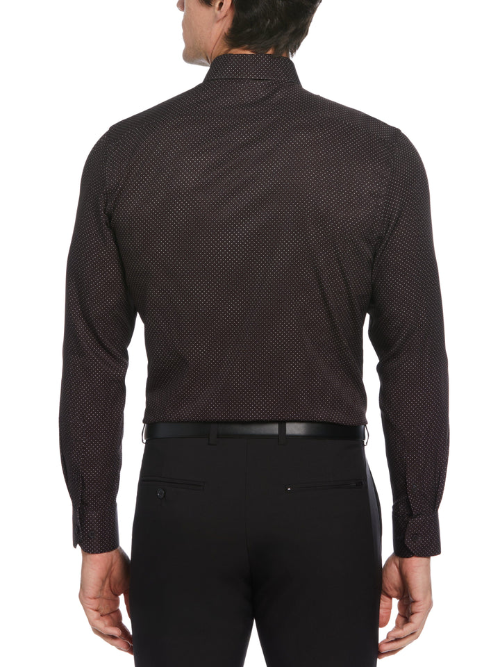 Total Stretch Black Dots Print Shirt (Black) 