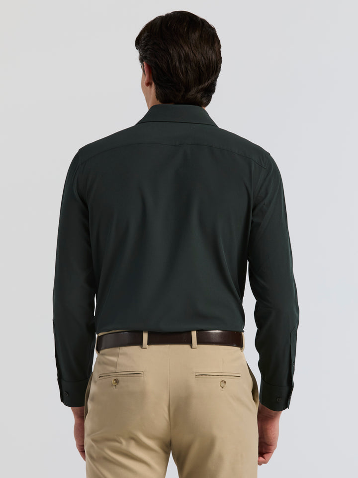 Men's Long Sleeve Slim Fit Solid Dress Shirt (Forest River) 