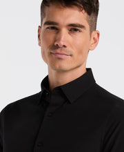 Slim Fit Tech Solid Total Stretch Dress Shirt (Black) 