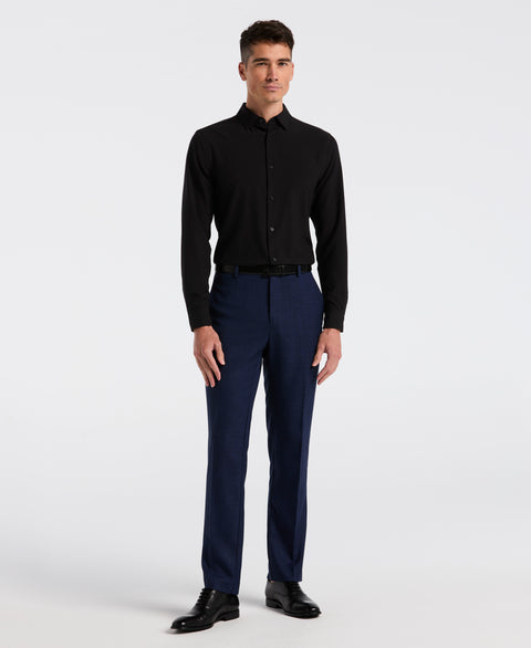 Slim Fit Tech Solid Total Stretch Dress Shirt (Black) 