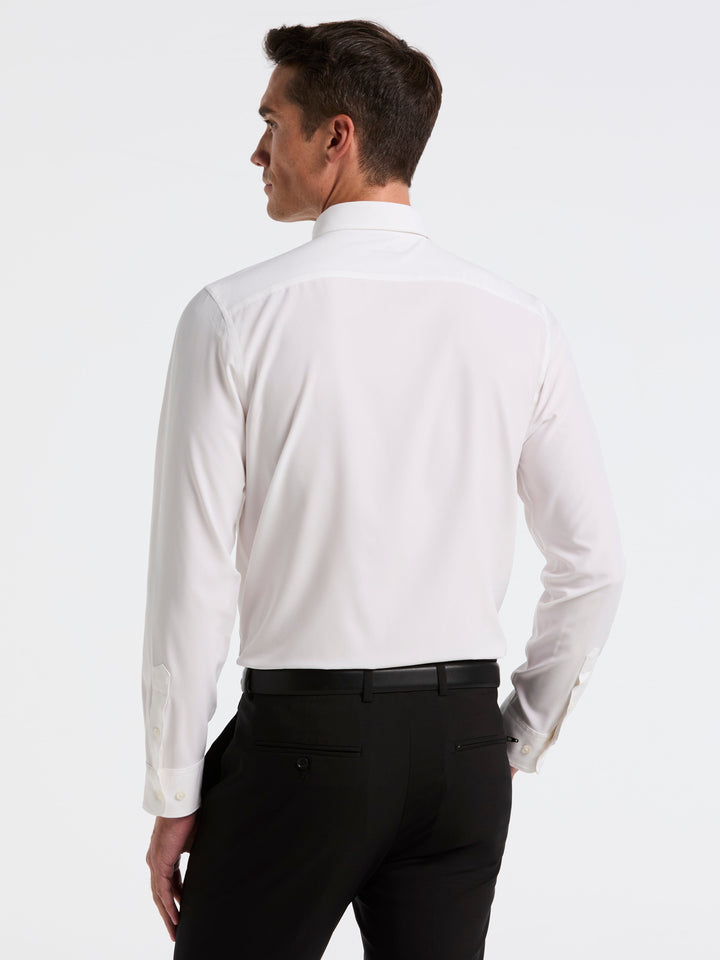 Slim Fit Tech Solid Total Stretch Dress Shirt (Bright White) 