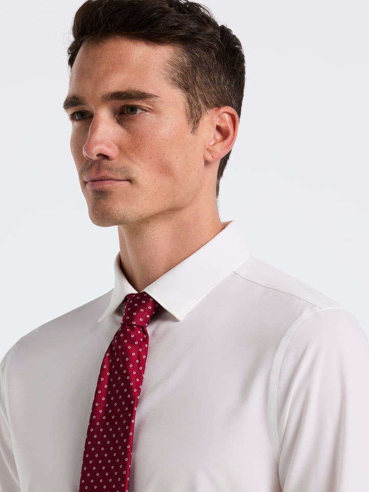 Slim Fit Tech Solid Total Stretch Dress Shirt (Bright White) 