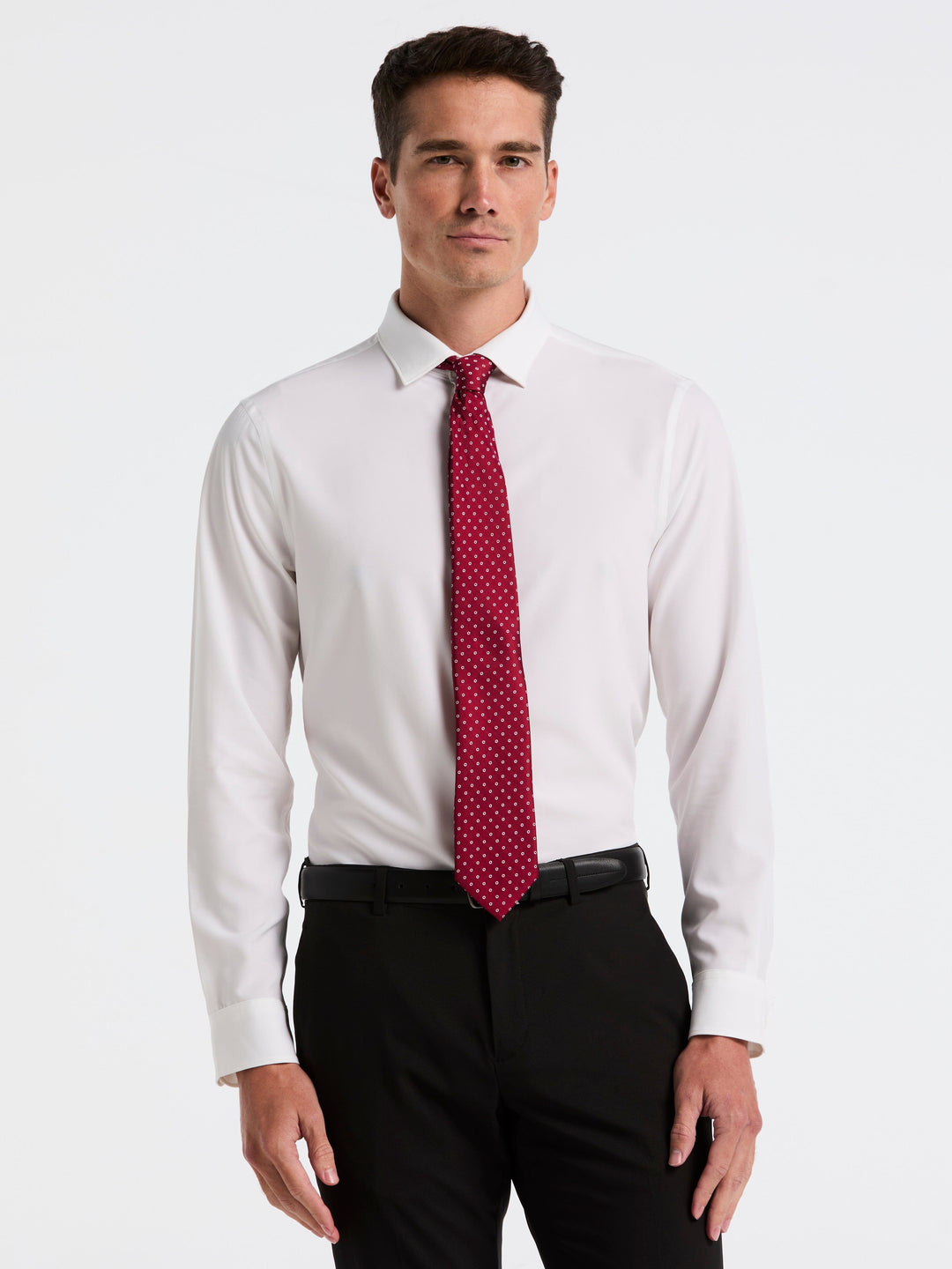 Slim Fit Tech Solid Total Stretch Dress Shirt (Bright White) 